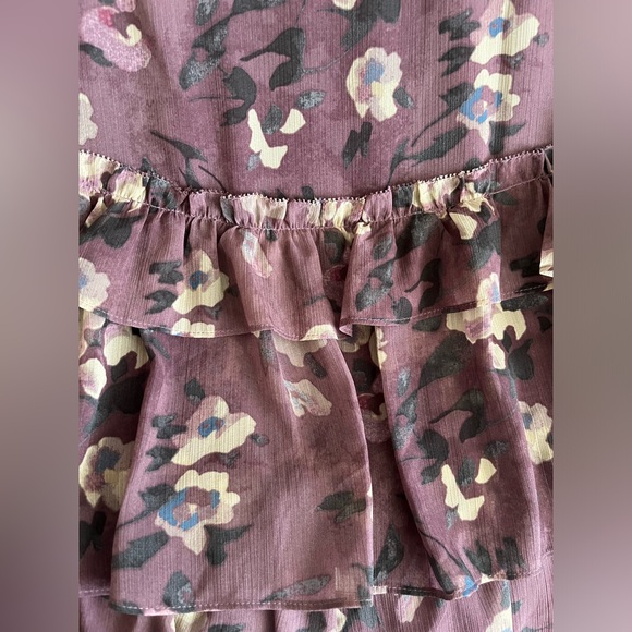Lauren Ralph Lauren Floral Crinkle Georgette Mini Skirt Purple Size 6 - Picture 3 of 8